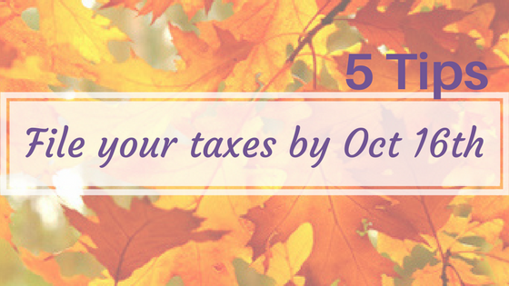 How To: File Your Taxes By October 16th