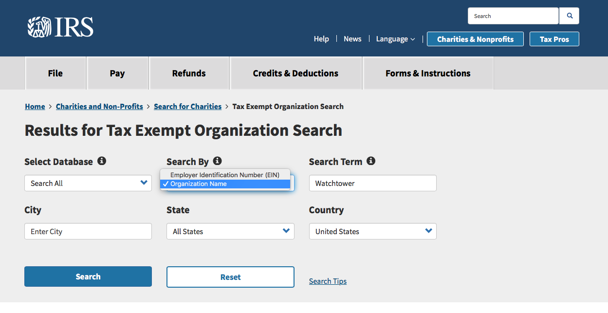 How to use IRS research organization tool - taxes and bookkeeping